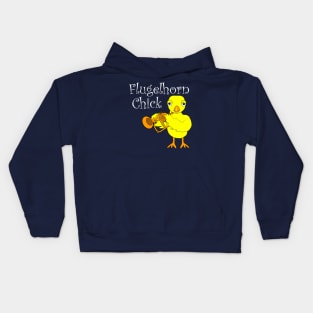 Flugelhorn Chick White Text Kids Hoodie